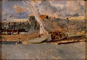 Maria Fortuny i Marsal Paesaggio con barche china oil painting artist